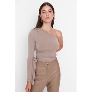 NWT Trendyol Women Slim fit Asymmetrical Collar Knit Blouse